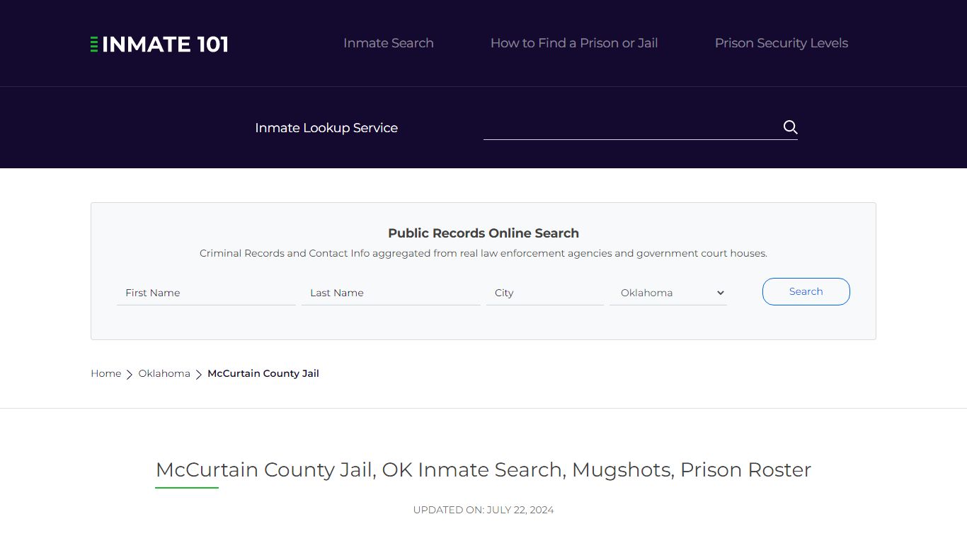 McCurtain County Jail, OK Inmate Search, Mugshots, Prison Roster