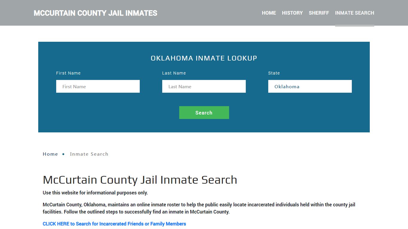 McCurtain County, OK Detainee Lookup