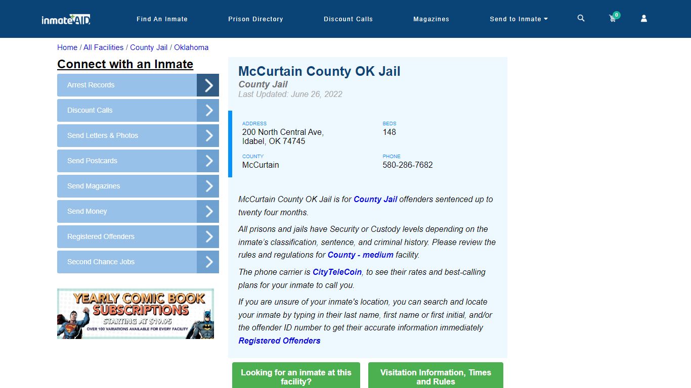 McCurtain County OK Jail - Inmate Locator