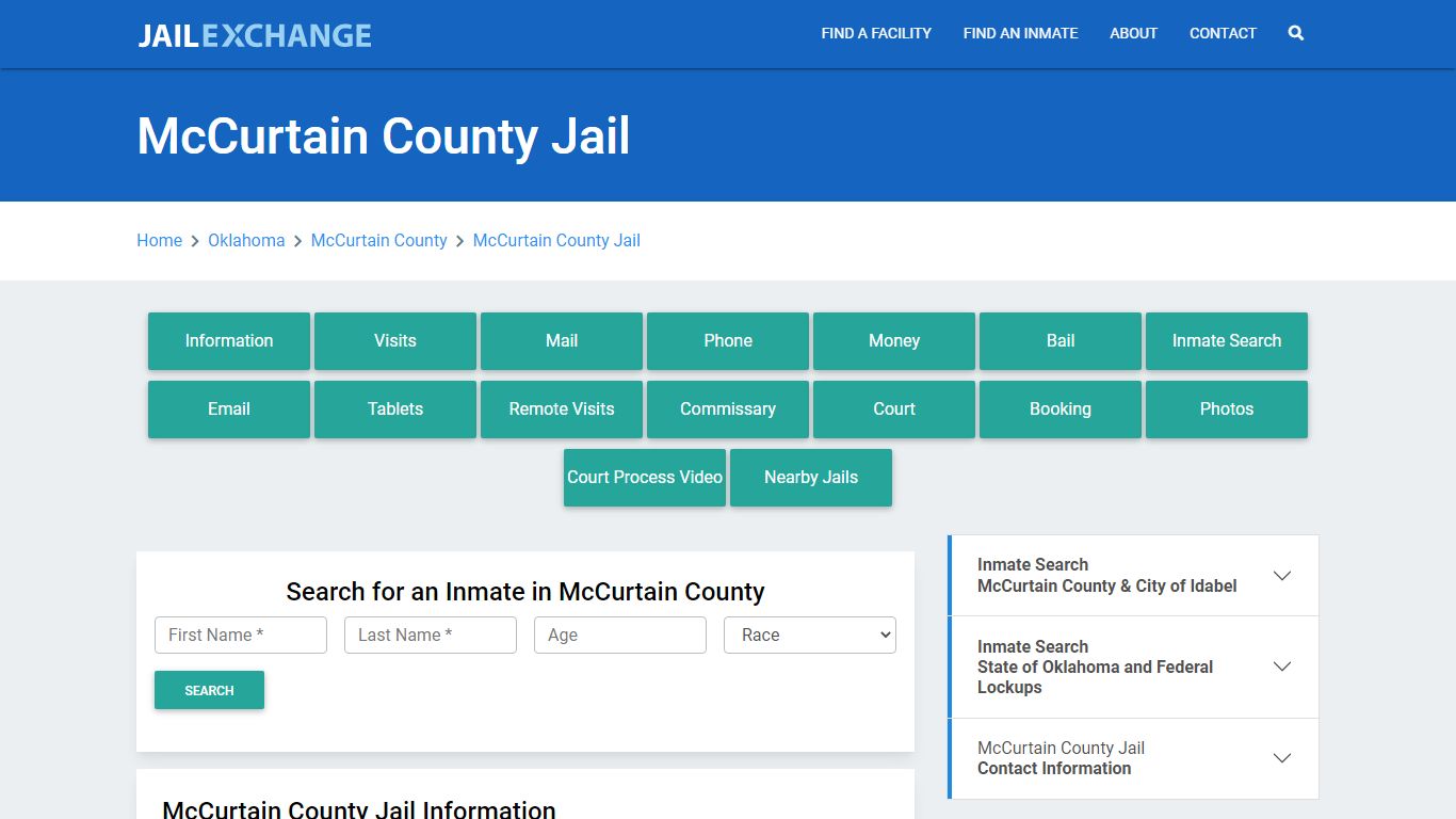 McCurtain County Jail Roster Lookup, OK, Inmate Search